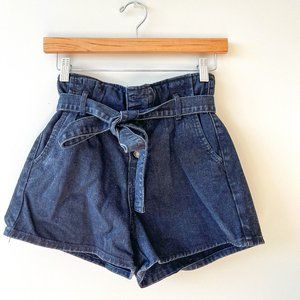 Bluenotes High Waisted Black Jean Shorts Belted XS